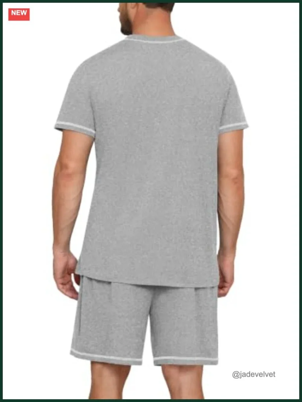 Men's 2 Piece Pajama Set with Pockets Short Sleeve Loungewear